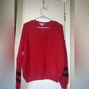 Red Sweater with Black Stripes